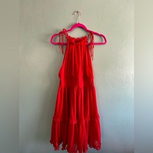Red tiered Banana Republic dress, size medium.